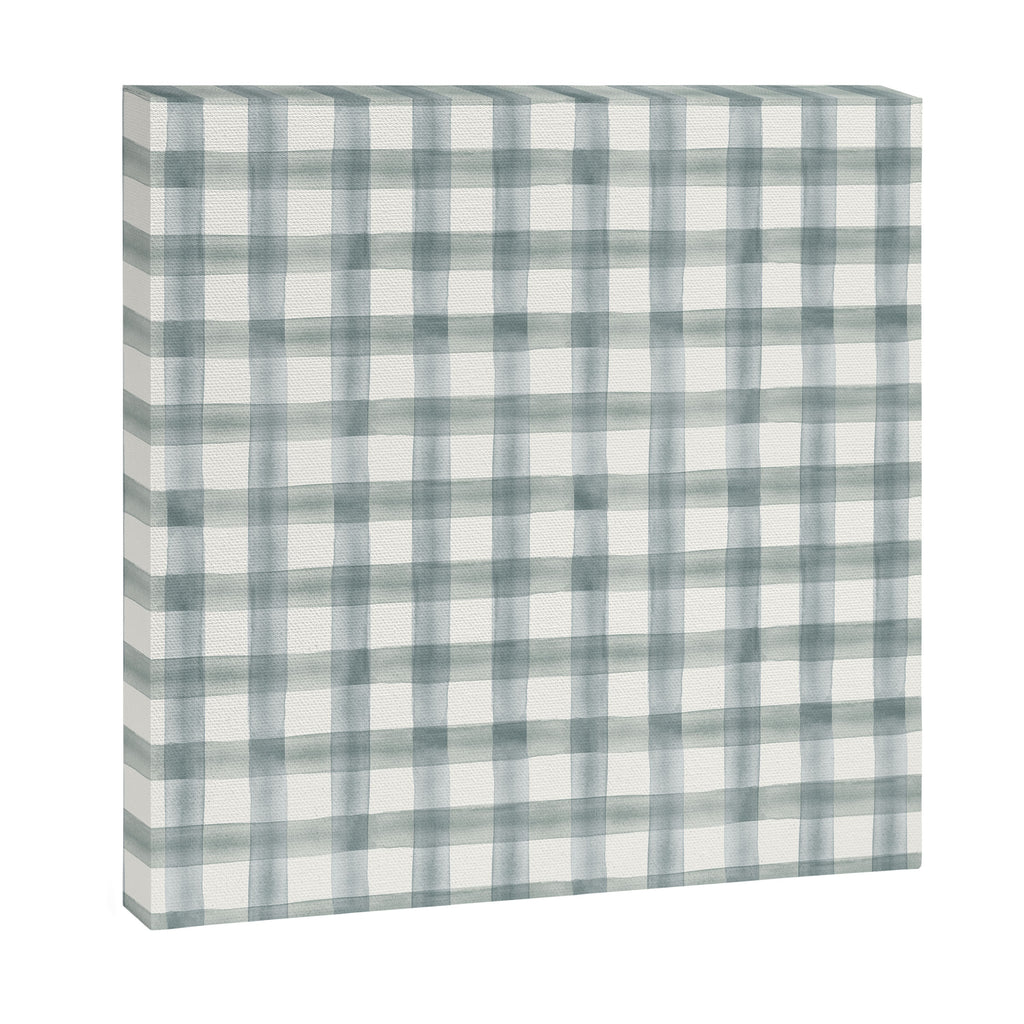 watercolor plaid - muted blue Canvas Print Gallery Image 3