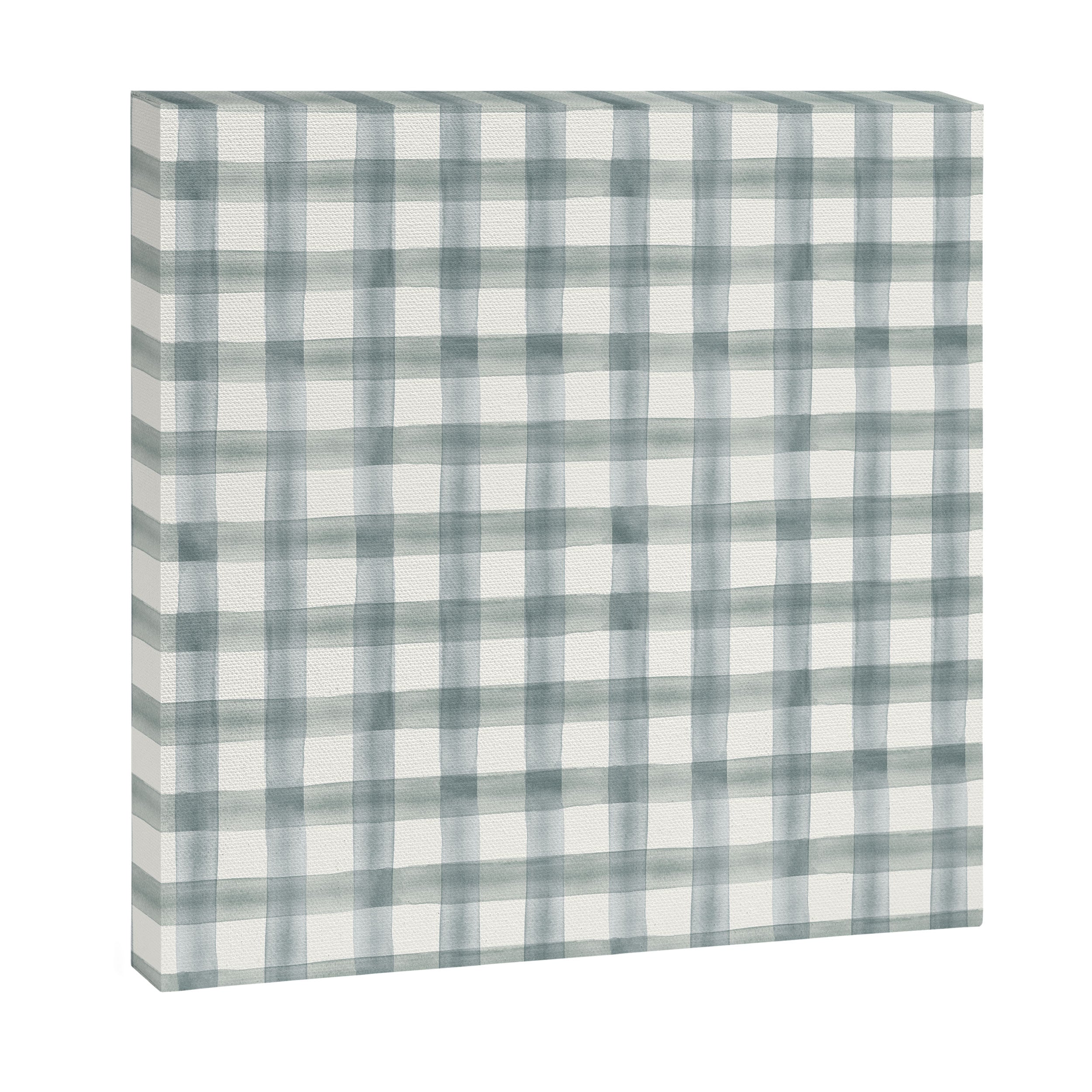 watercolor plaid - muted blue Canvas Print Gallery Image 3