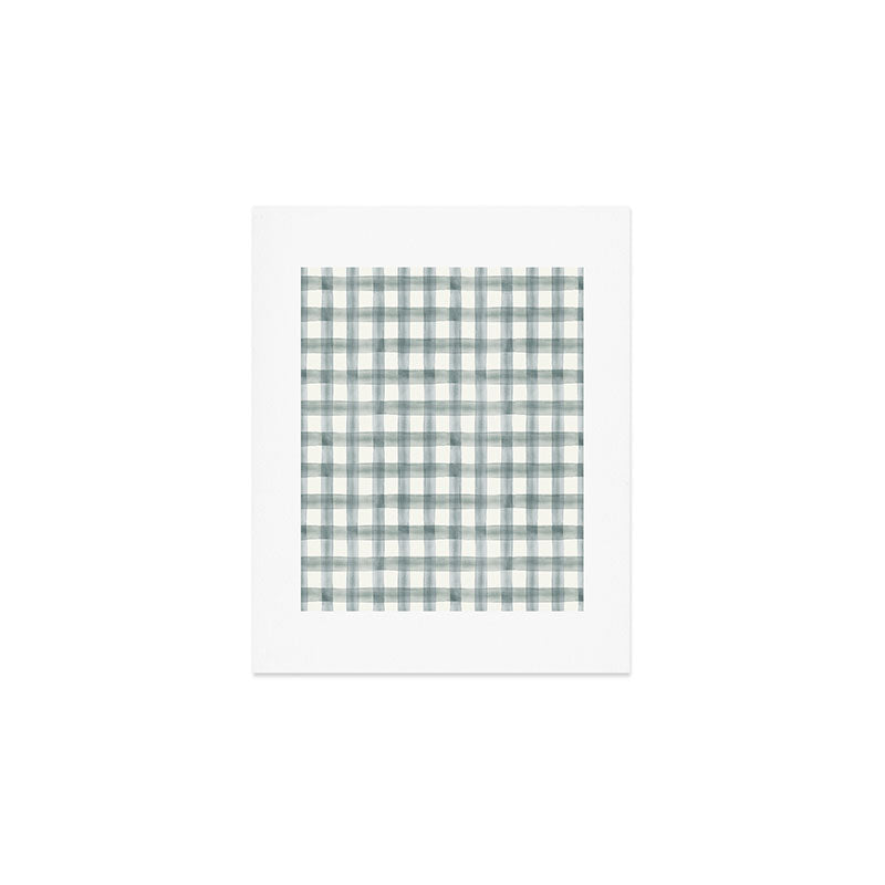 watercolor plaid - muted blue Art Print Gallery Image 1