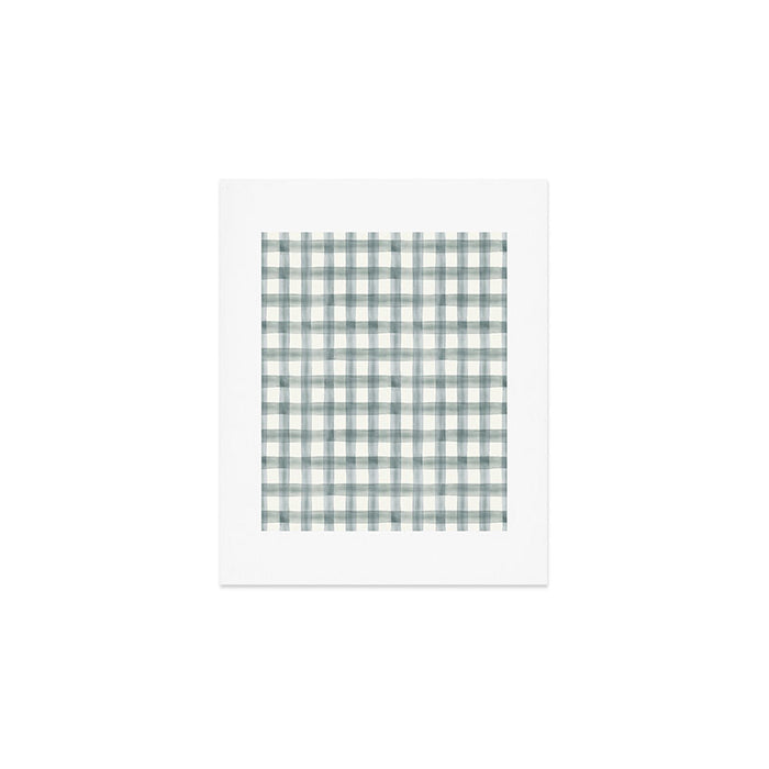 watercolor plaid - muted blue Art Print Gallery Image 1