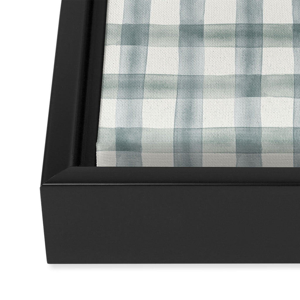 watercolor plaid - muted blue Framed Canvas Print Gallery Image 2