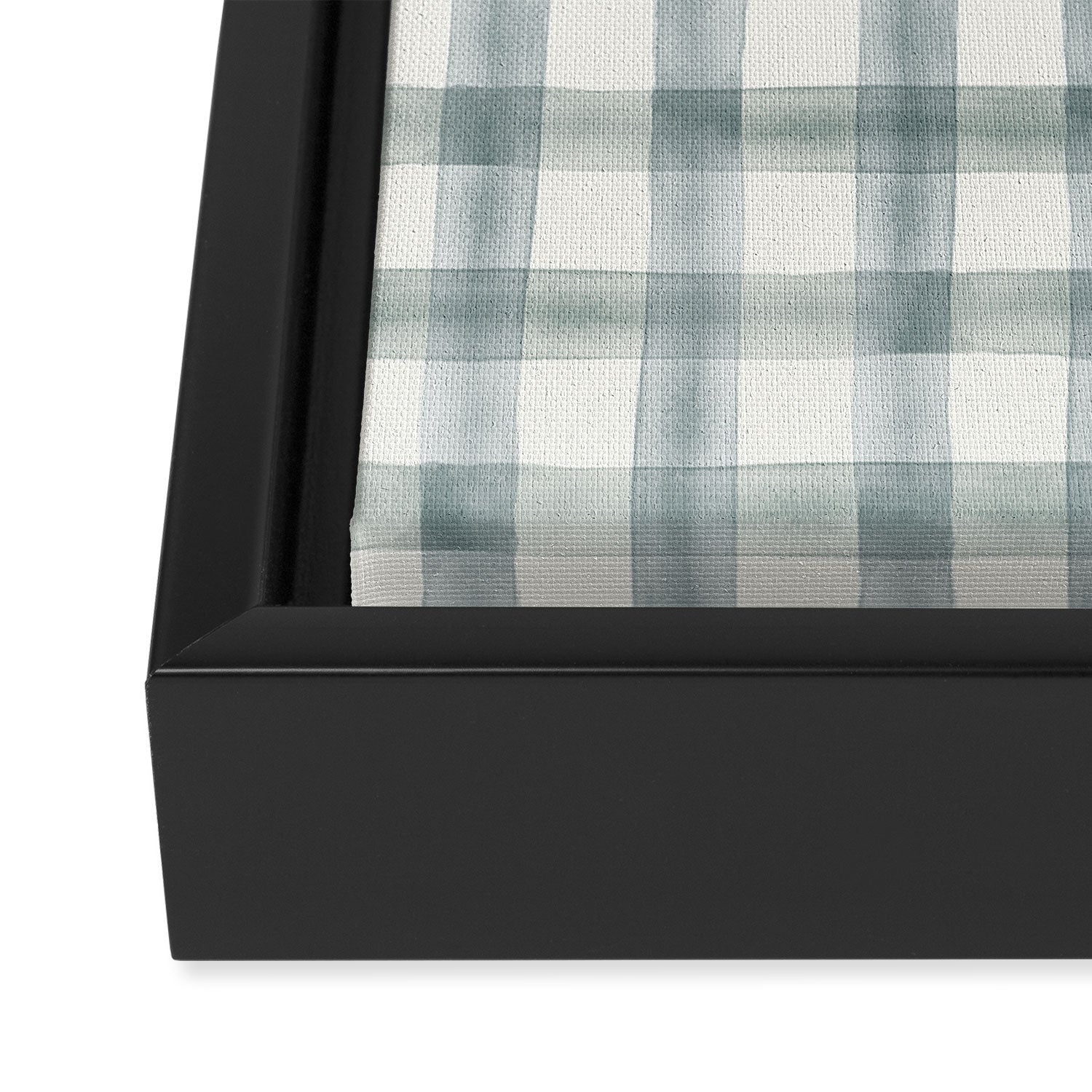 watercolor plaid - muted blue Framed Canvas Print Gallery Image 2