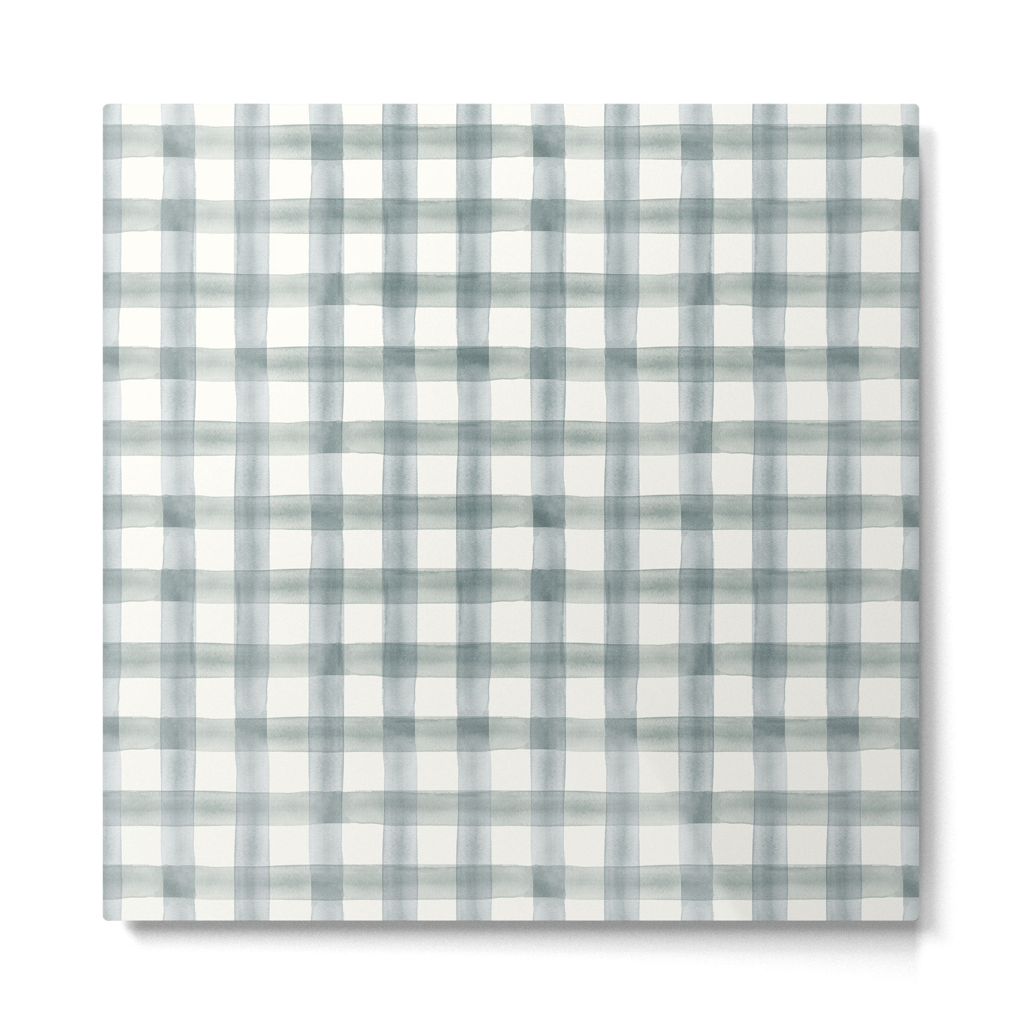 watercolor plaid - muted blue Metal Print Gallery Image 2