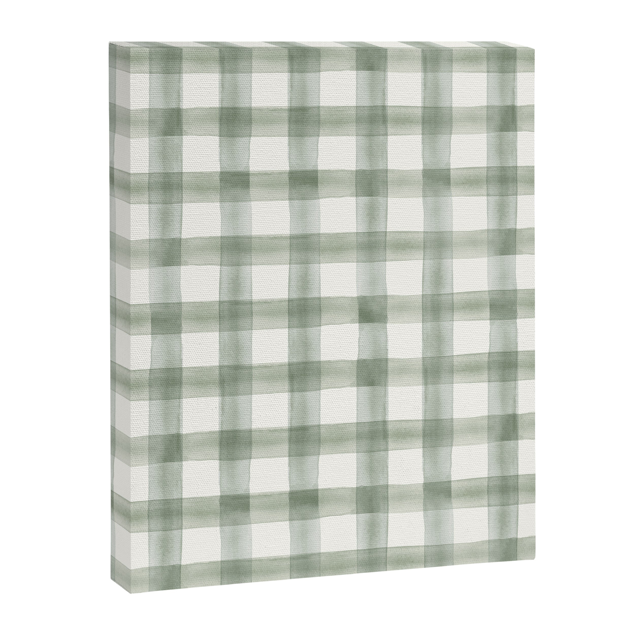 watercolor plaid - sage Canvas Print Gallery Image 8