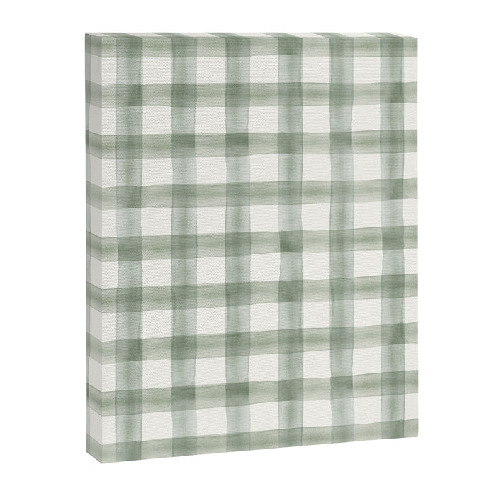 watercolor plaid - sage Canvas Print Gallery Image 1