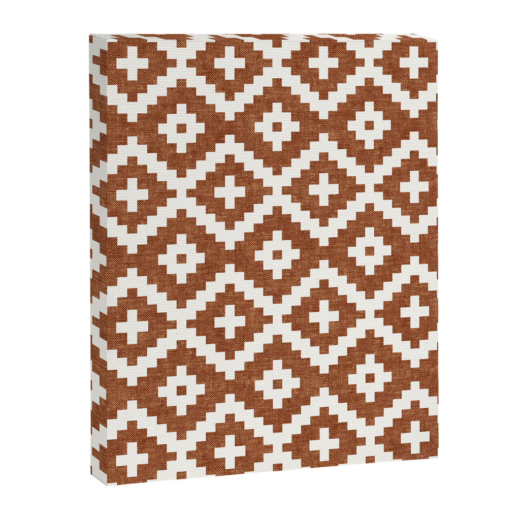 woven aztec geometric - ginger orange Canvas Print Gallery Image 8