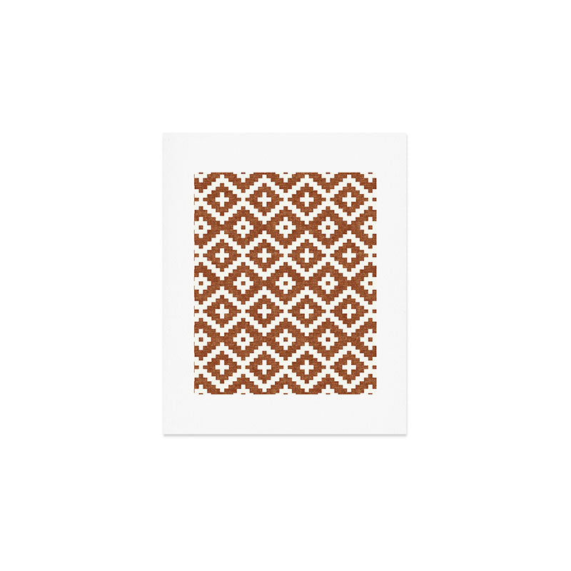 woven aztec geometric - ginger orange Art Print Gallery Image 1