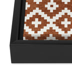 woven aztec geometric - ginger orange Framed Canvas Print Gallery Image 3