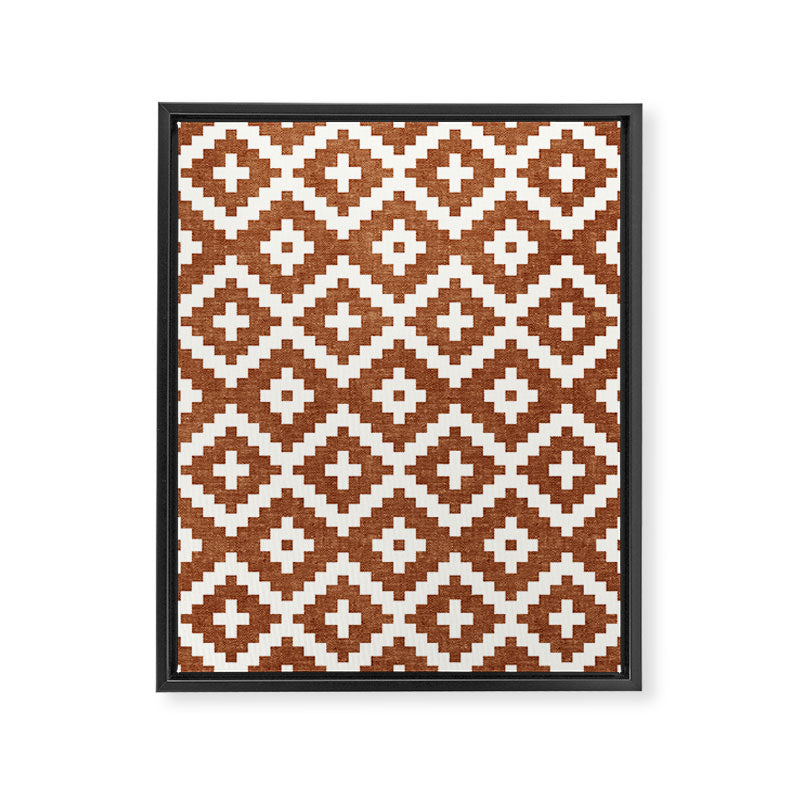woven aztec geometric - ginger orange Framed Canvas Print Gallery Image 8
