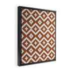 woven aztec geometric - ginger orange Framed Canvas Print Gallery Image 2