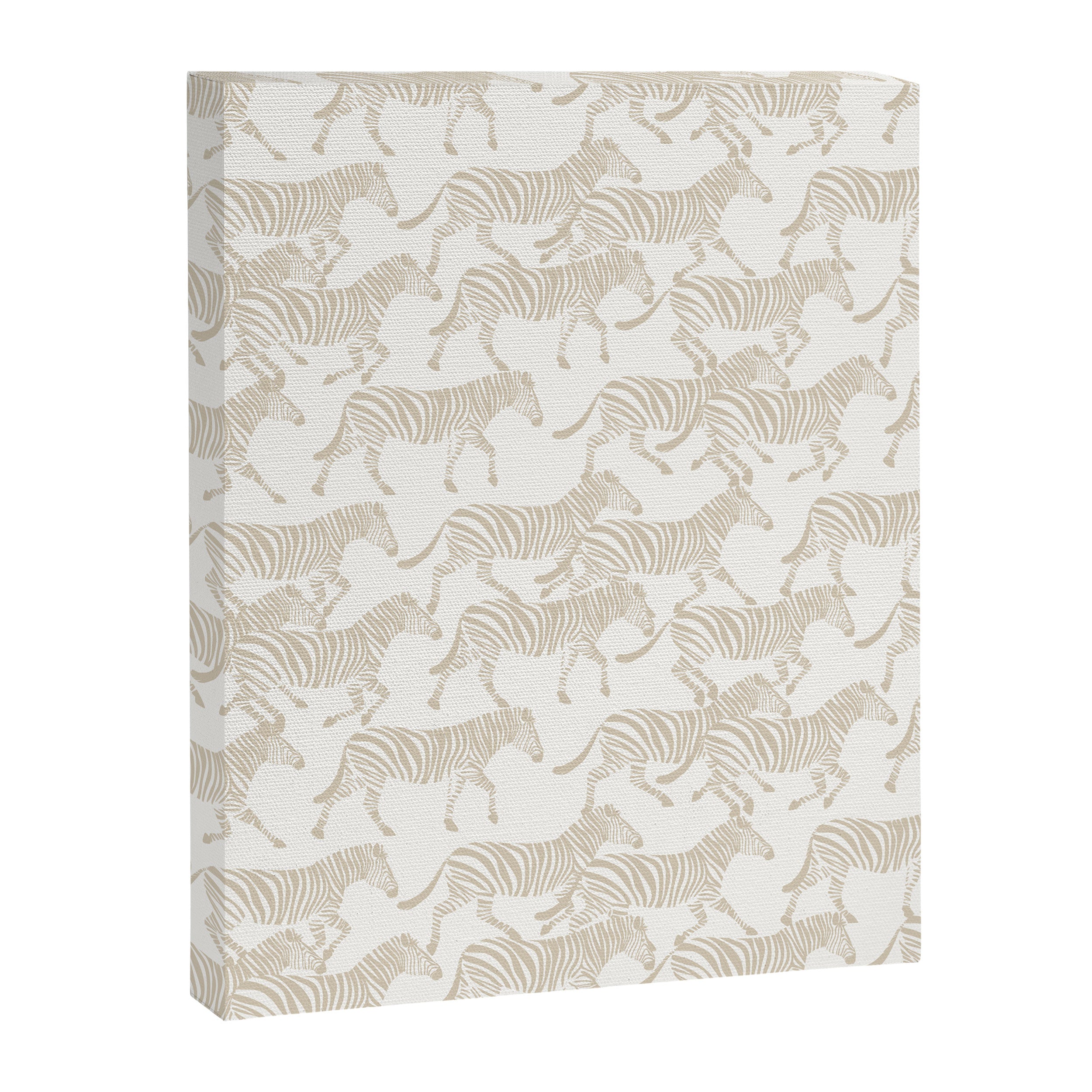 Zebras in tan Canvas Print Gallery Image 8