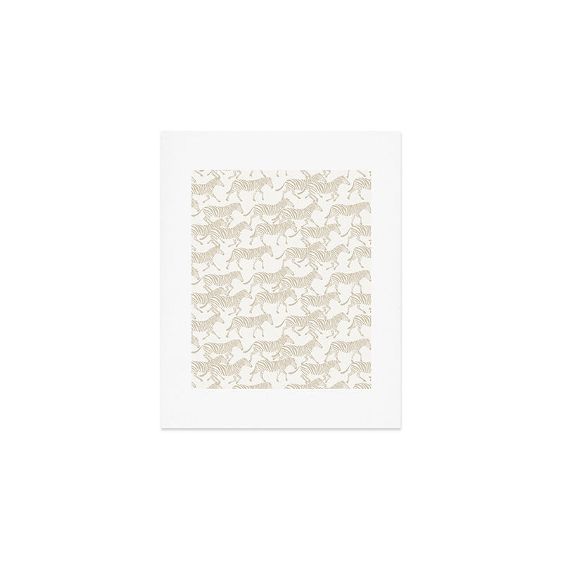 Zebras in tan Art Print Gallery Image 1