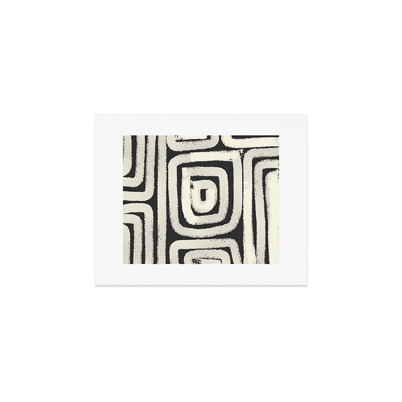 Boho black and white tribal design Art Print Gallery Image 1