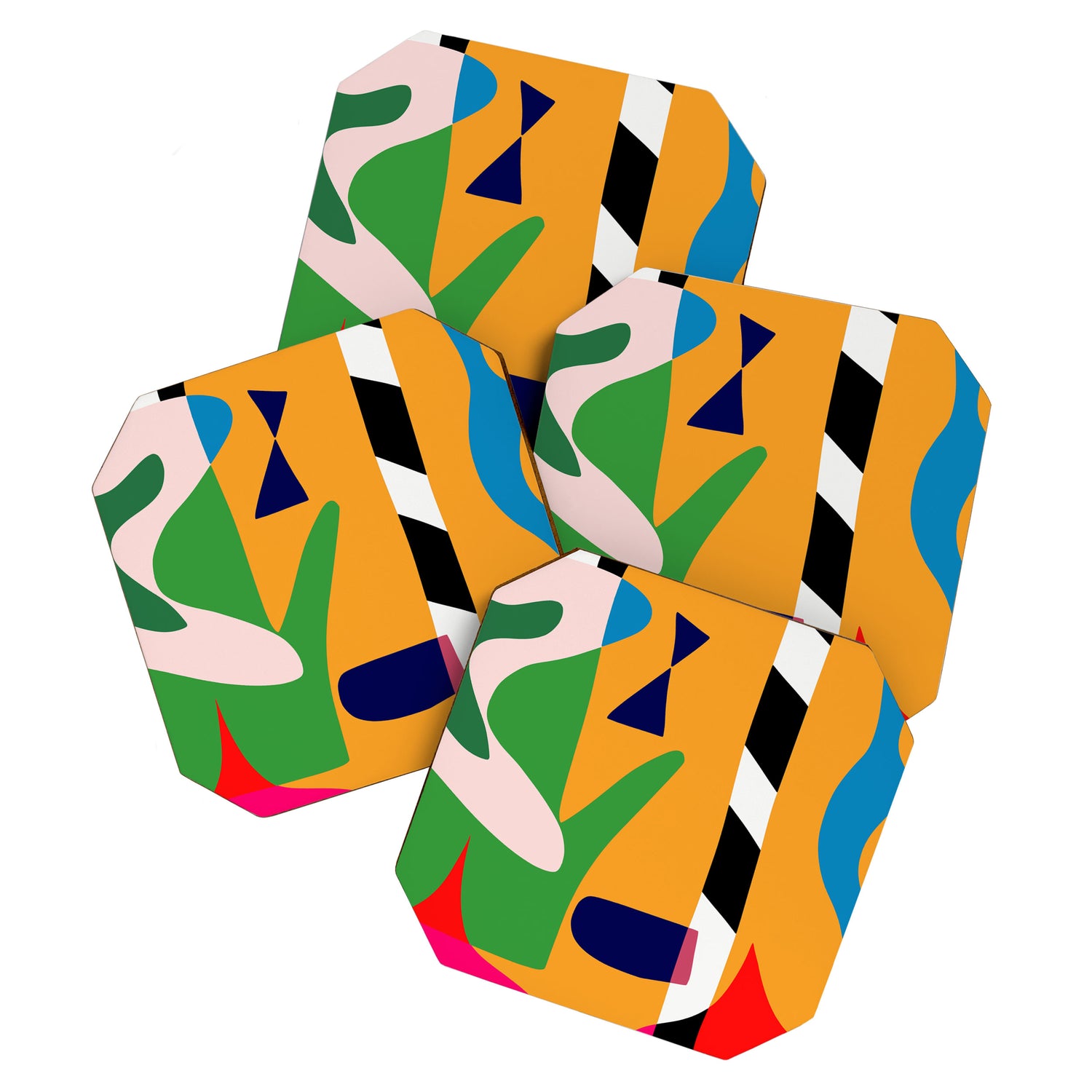 Bold and vibrant abstract shapes Coaster Gallery Image 1