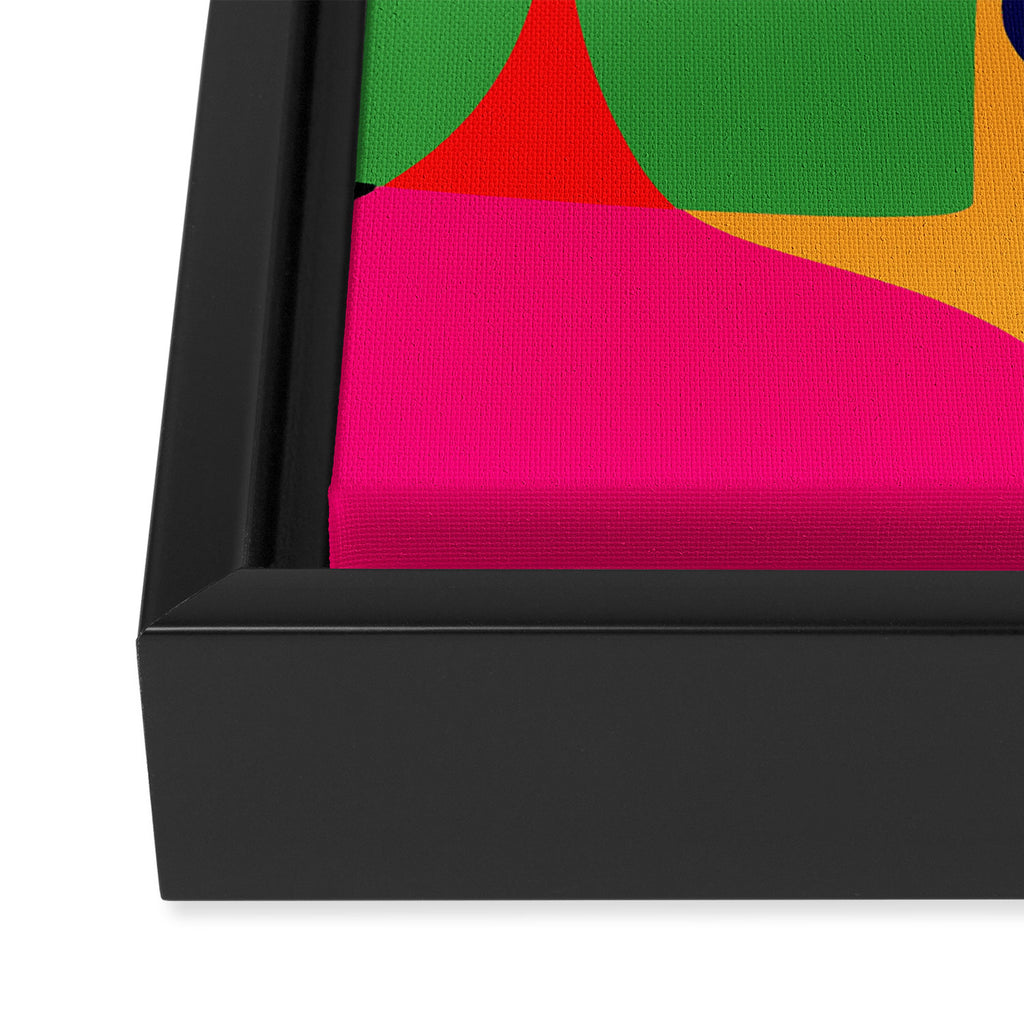 Bold and vibrant abstract shapes Framed Canvas Print Gallery Image 3