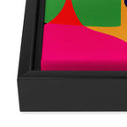 Bold and vibrant abstract shapes Framed Canvas Print Gallery Image 3