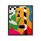 Bold and vibrant abstract shapes Framed Canvas Print Gallery Image 6