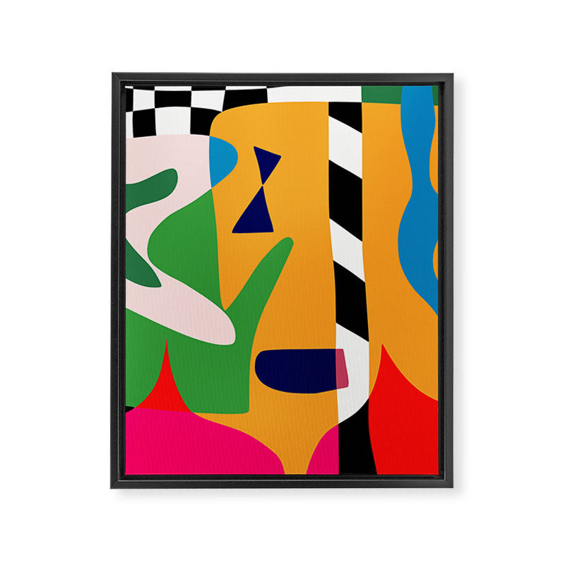 Bold and vibrant abstract shapes Framed Canvas Print Gallery Image 6