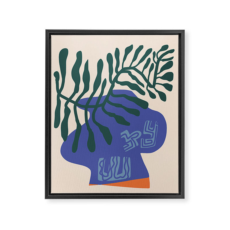 Greek vase with fern Framed Canvas Print Gallery Image 6