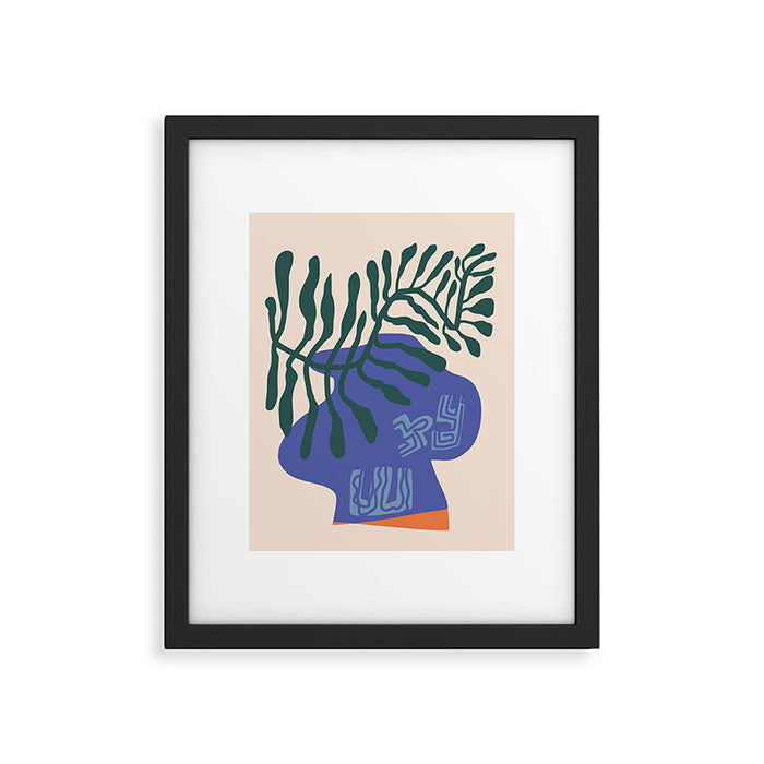 Greek vase with fern Framed Art Print Gallery Image 1