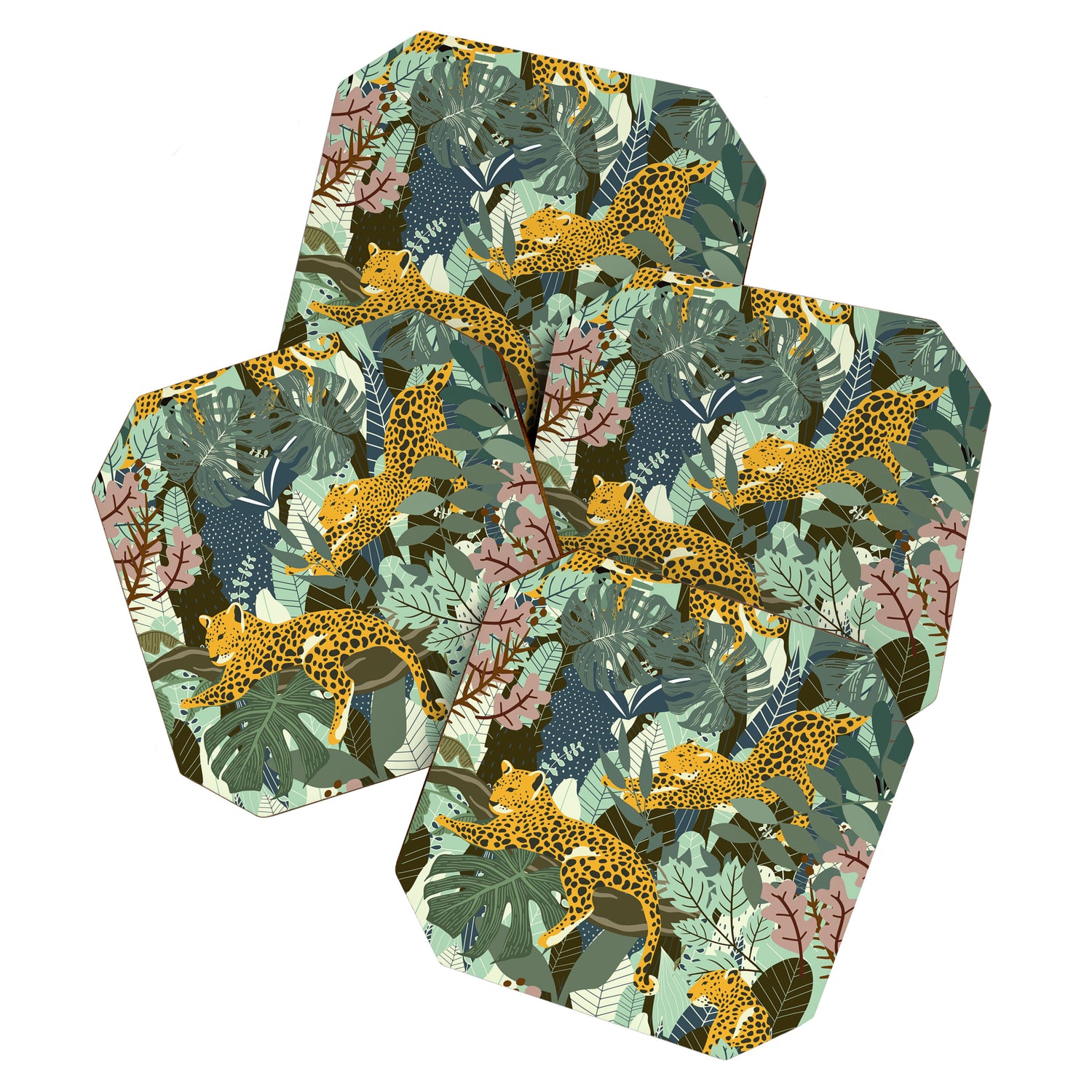 Leopard jungle print Coaster Gallery Image 1