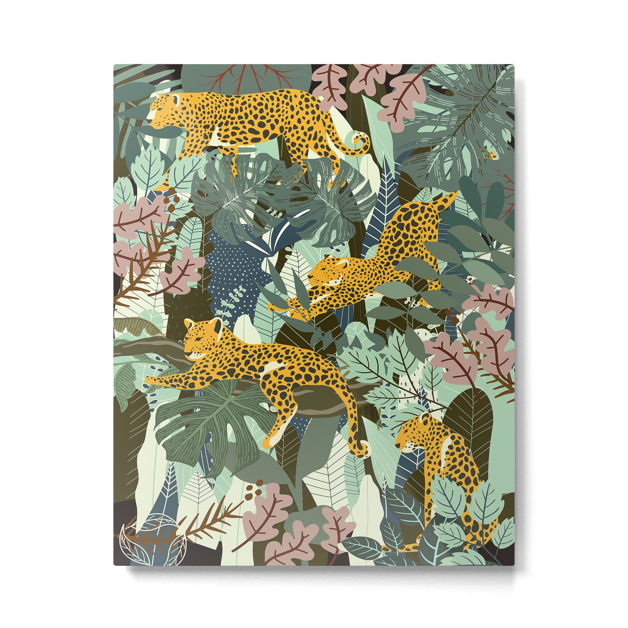 Leopard jungle print Metal Print Gallery Image 4