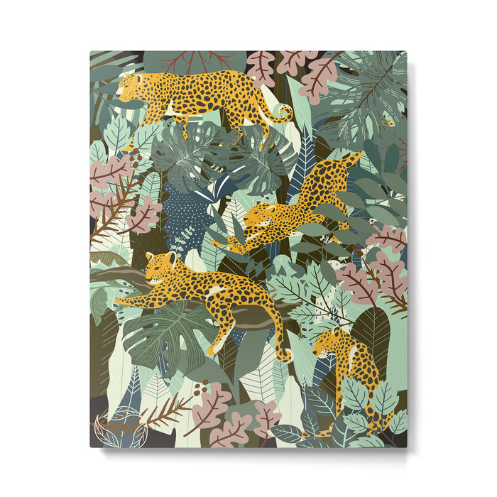 Leopard jungle print Metal Print Gallery Image 1