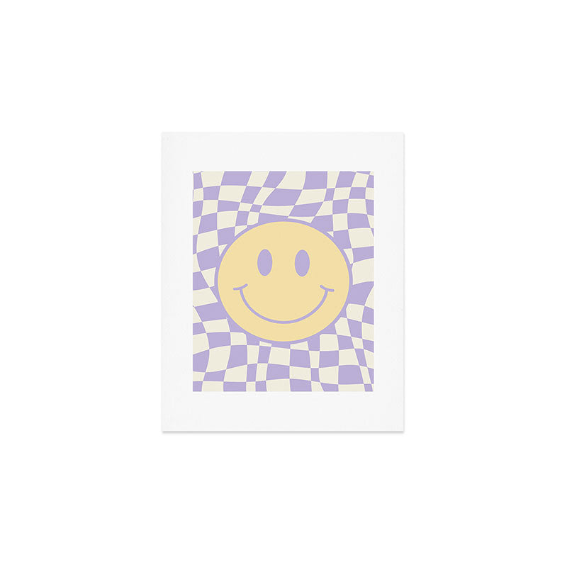 Smiley wavy checked Art Print Gallery Image 1