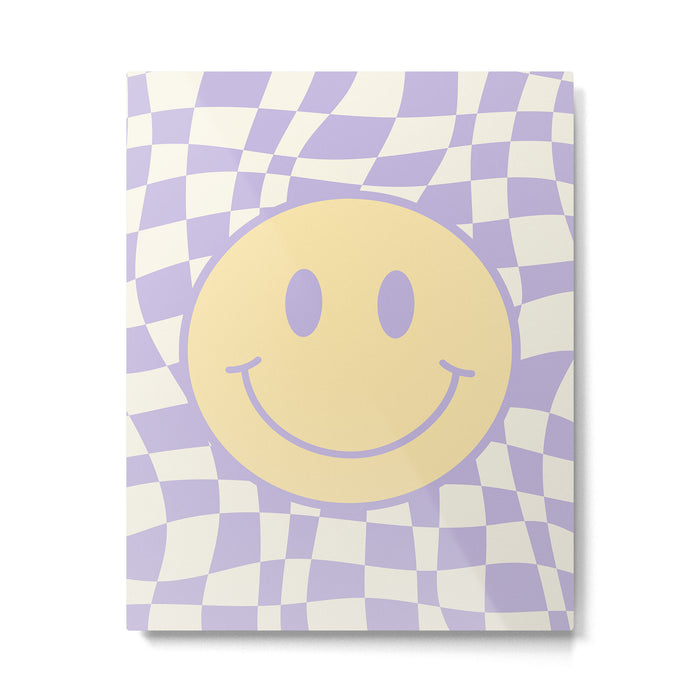 Smiley wavy checked Metal Print Gallery Image 1
