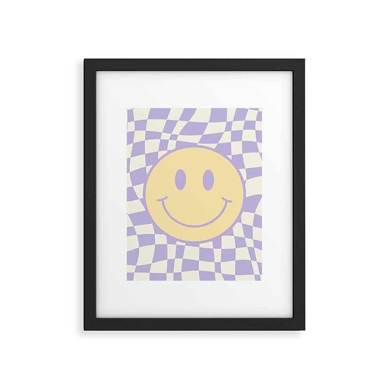 Smiley wavy checked Framed Art Print Gallery Image 6