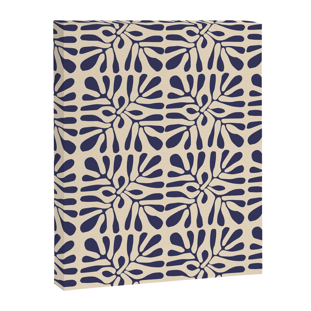 Square leaf pattern in blue Canvas Print Gallery Image 8