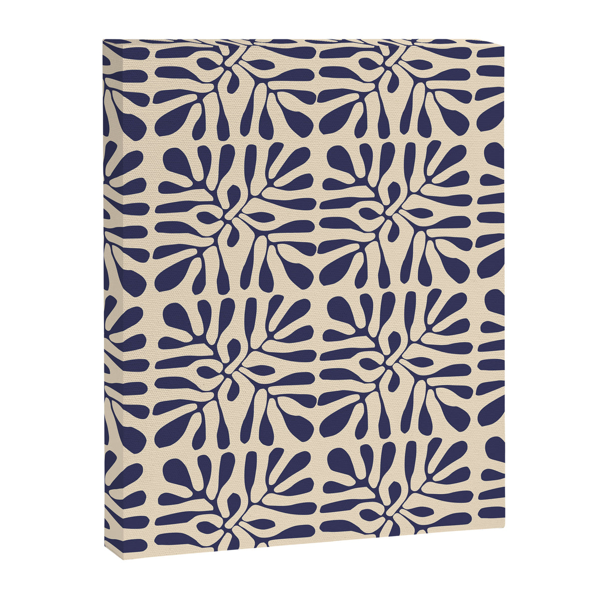 Square leaf pattern in blue Canvas Print Gallery Image 8