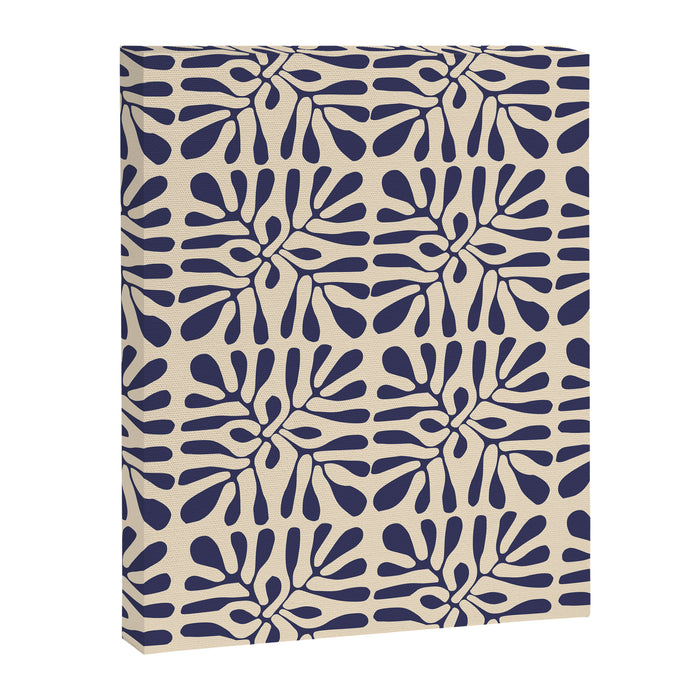 Square leaf pattern in blue Canvas Print Gallery Image 1