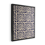 Square leaf pattern in blue Framed Canvas Print Gallery Image 2