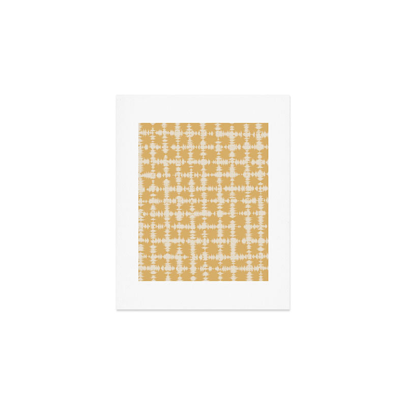 Tie dye checked in yellow Art Print Gallery Image 1