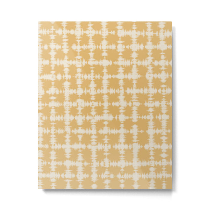 Tie dye checked in yellow Metal Print Gallery Image 1