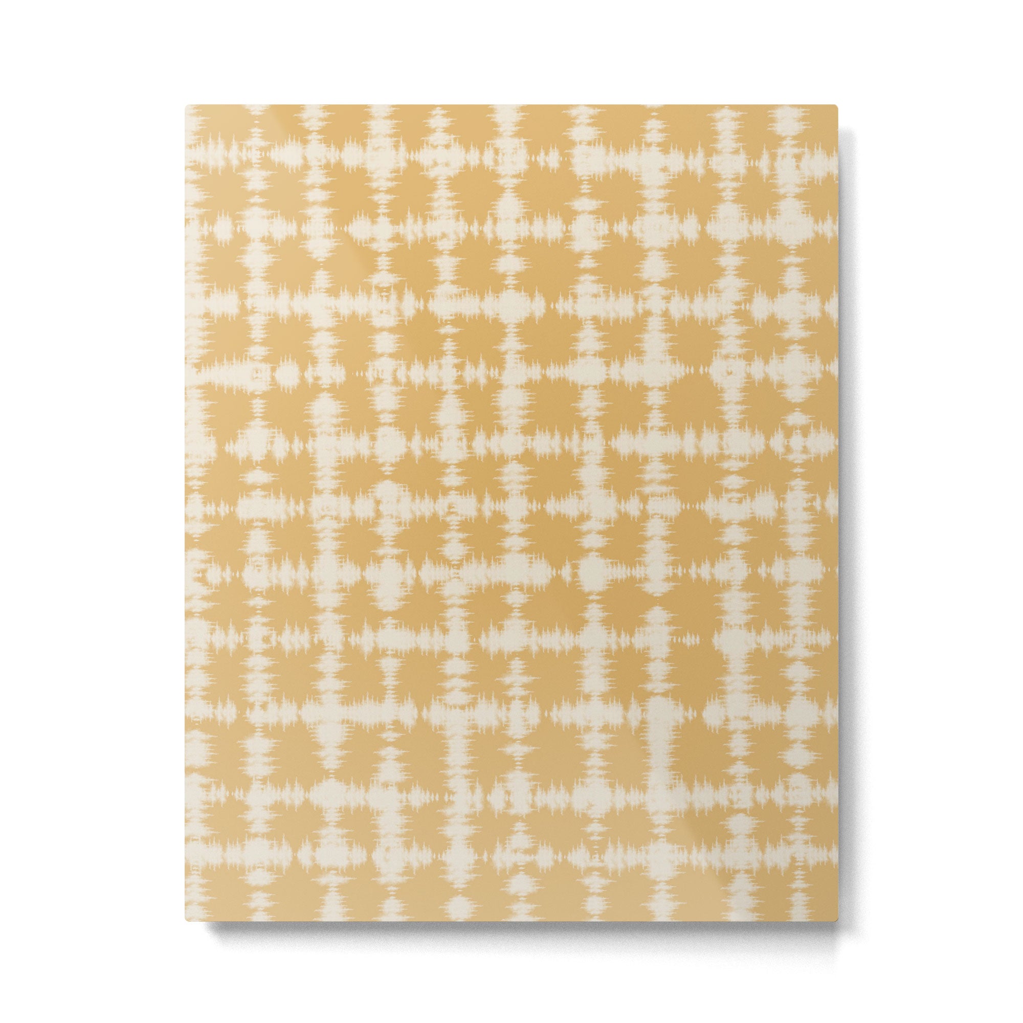 Tie dye checked in yellow Metal Print Gallery Image 6