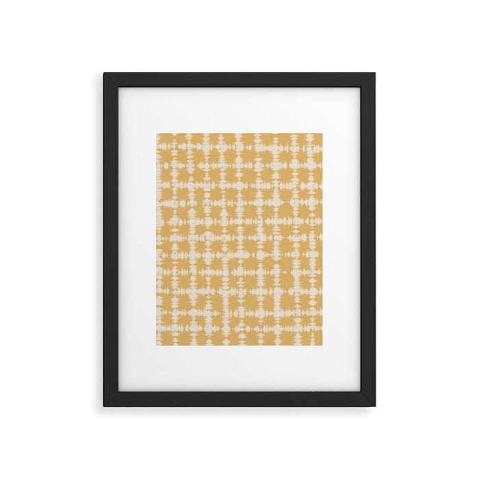 Tie dye checked in yellow Framed Art Print Gallery Image 1