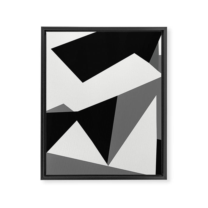 Abstract Black And White Painting 02 Framed Canvas Print Gallery Image 1