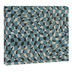 Abstract checked blue and black Canvas Print Gallery Image 6