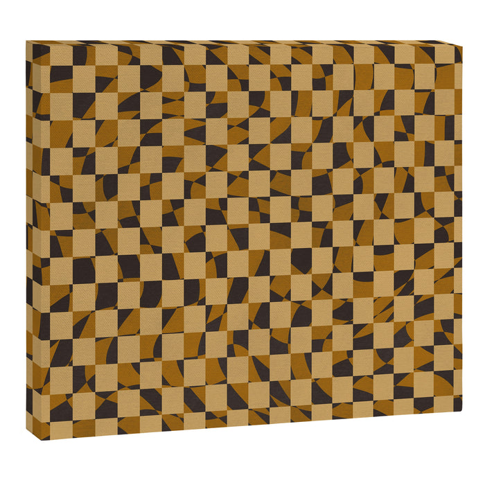 Abstract checked in golden ochre Canvas Print Gallery Image 1