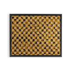 Abstract checked in golden ochre Framed Canvas Print Gallery Image 6