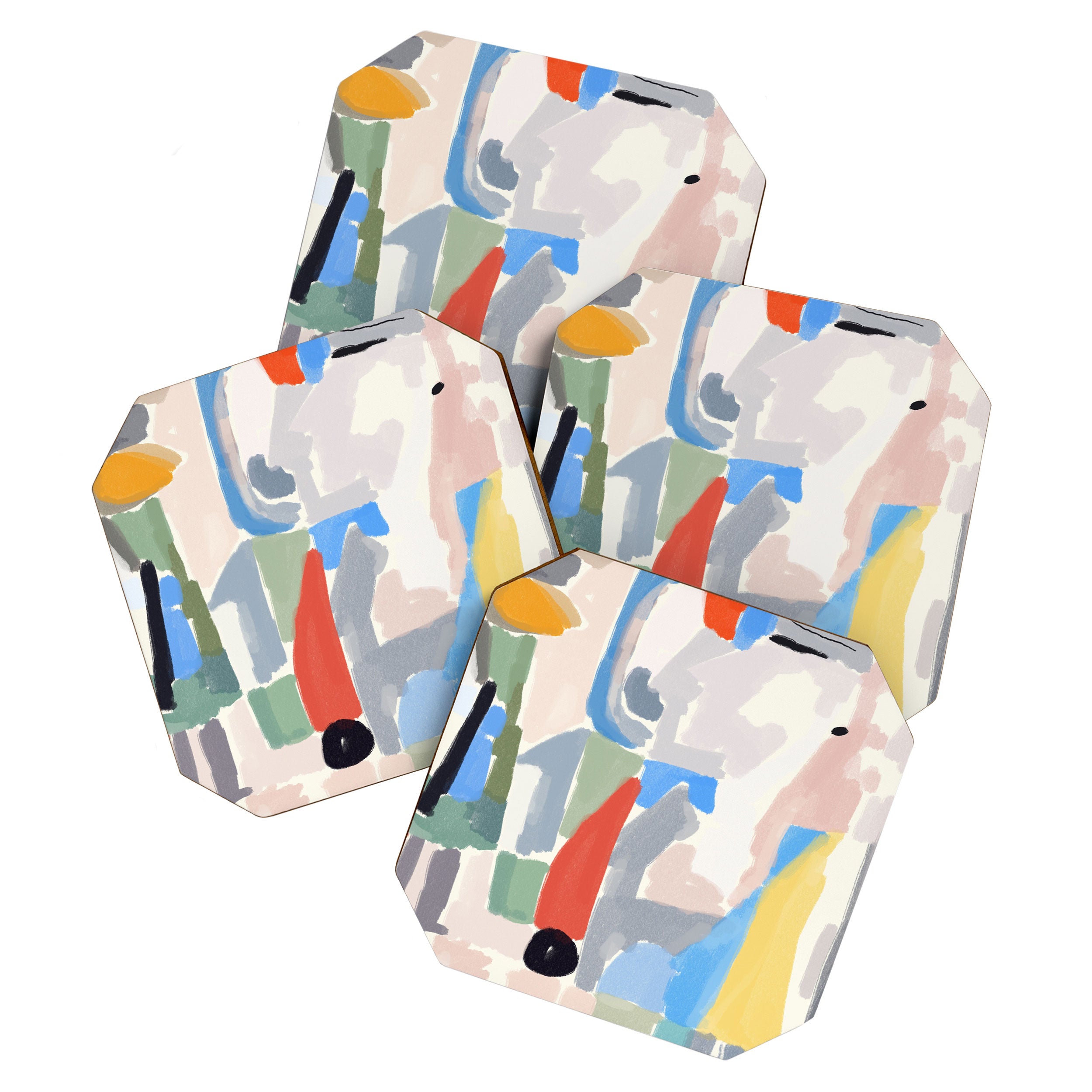 Abstract color pieces Coaster Gallery Image 1