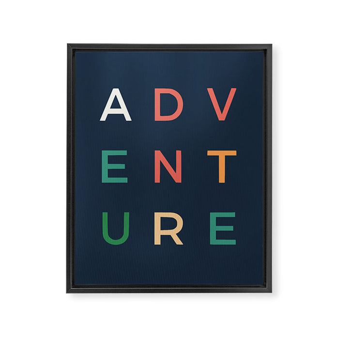 Adventure typography Framed Canvas Print Gallery Image 1