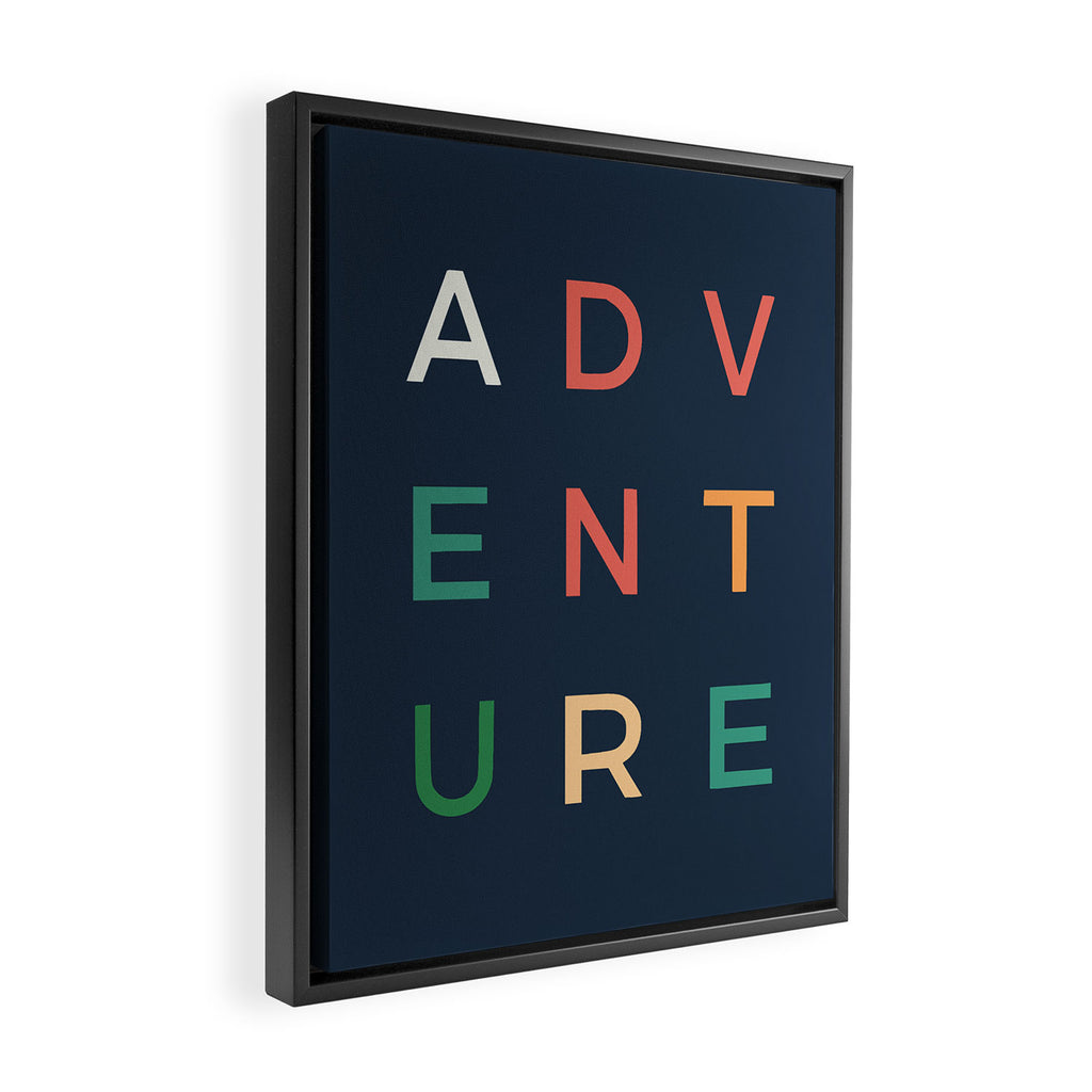 Adventure typography Framed Canvas Print Gallery Image 2