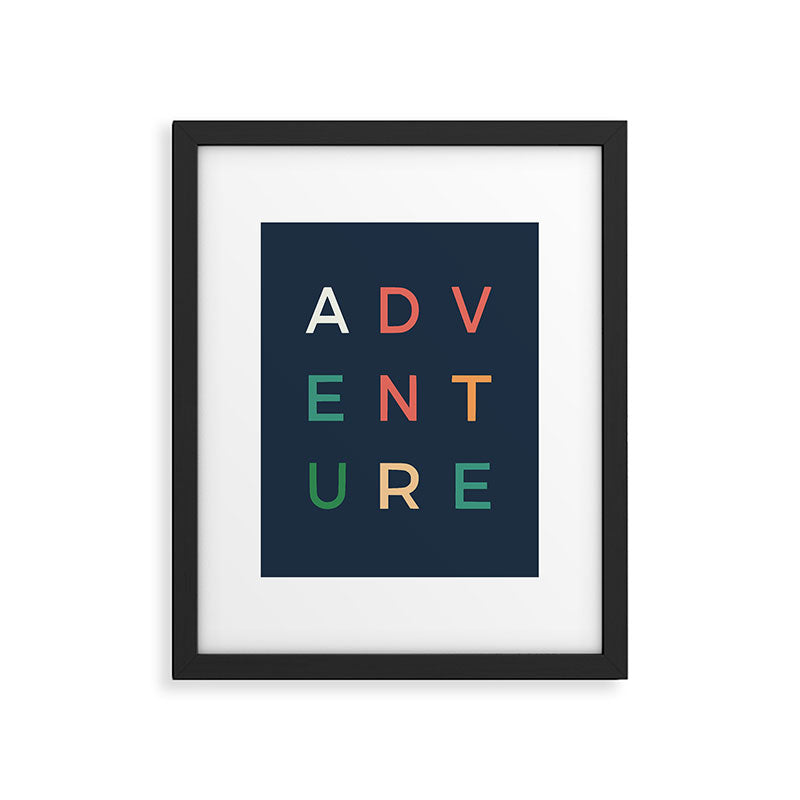 Adventure typography Framed Art Print Gallery Image 5