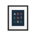 Adventure typography Framed Art Print Gallery Image 5