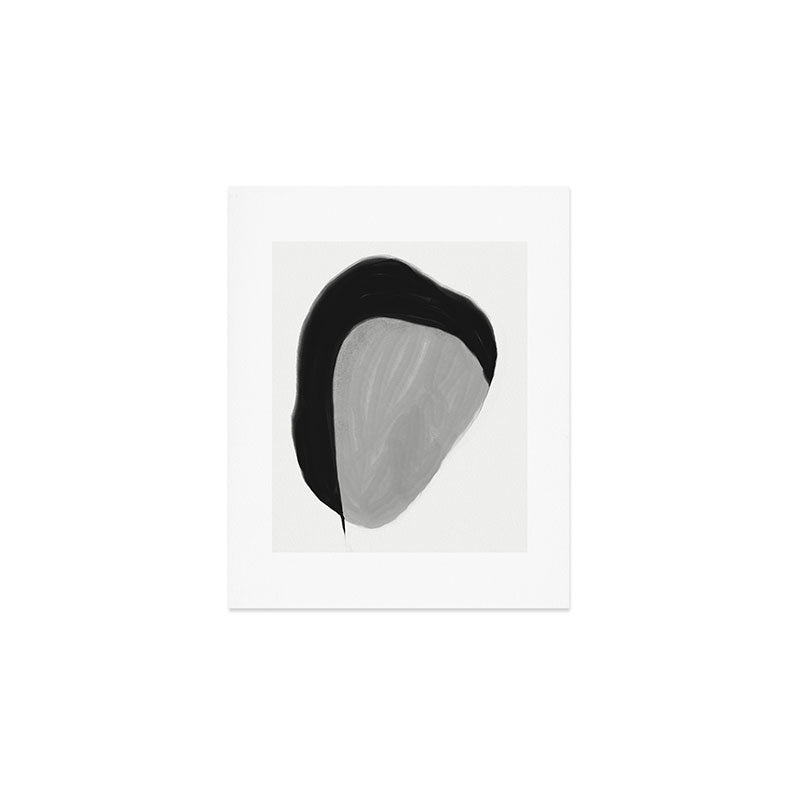 Black and gray abstract shape Art Print Gallery Image 1