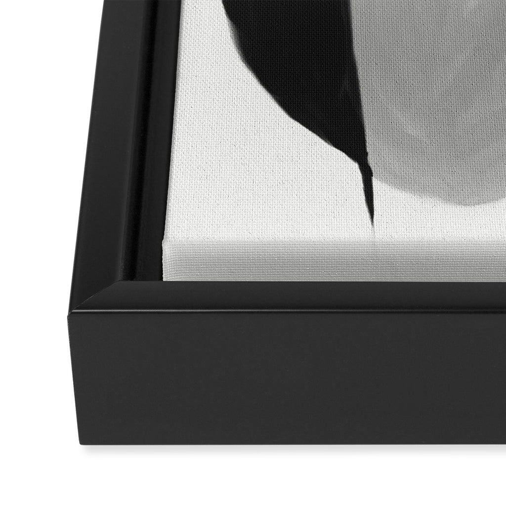 Black and gray abstract shape Framed Canvas Print Gallery Image 3