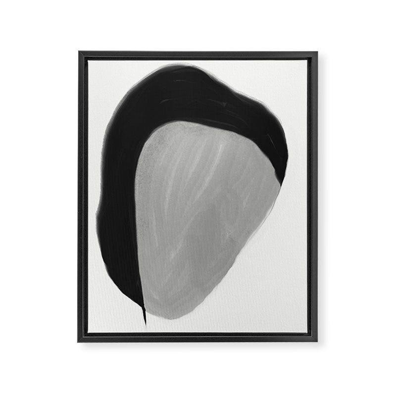 Black and gray abstract shape Framed Canvas Print Gallery Image 6